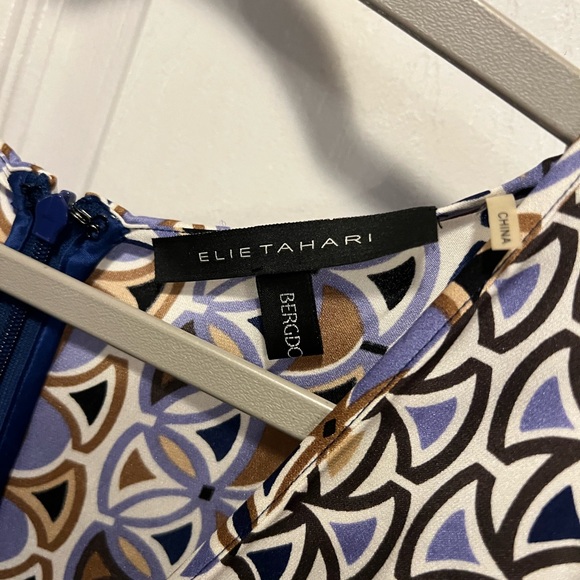 Elie Tahari Boho Printed Silk Empire Waist Top size xs 95% silk EUC - Picture 4 of 5